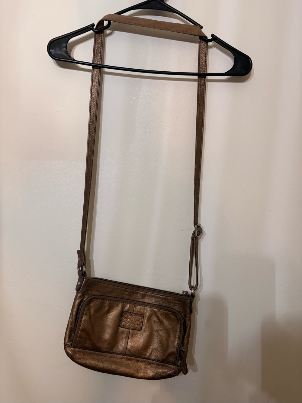 Coach Metallic Brown Leather Messenger Crossbody
